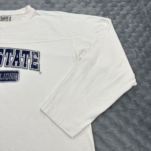 VINTAGE Penn State Shirt Mens XL White Long Sleeve NCAA Football Spellout 90s - Picture 4 of 15